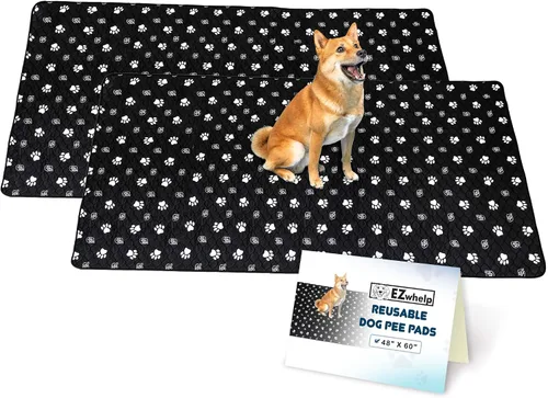 Vista 12 de EZwhelp Almohadillas reutilizables para orina de perro, lavables e impermeables para entrenamiento de orinal o almohadillas de parto, 24 x 48