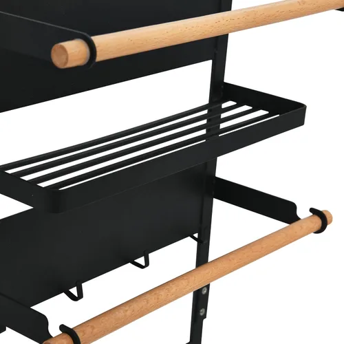 Vista 4 de Household Essentials Estante organizador magnético de metal, negro