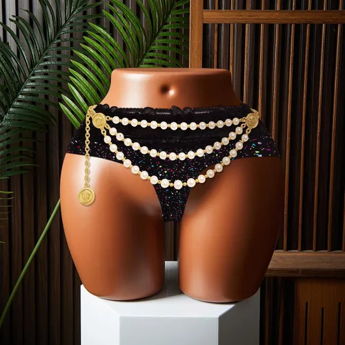 Vista 4 de Briwooody maniquí brasileño curvo de cadera BBL de cuerpo medio afroamericano femenino para exhibición de ropa interior de panty (marrón oscuro)