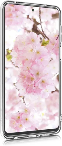 Vista 2 de kwmobile Funda transparente compatible con Xiaomi Redmi Note 9S / 9 Pro / 9 Pro Max - Funda de teléfono de TPU suave - Flores de cerezo rosa/marrón