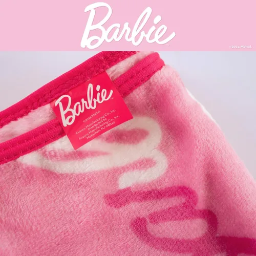 Vista 3 de Barbie Ropa de cama para niños, cobija súper suave de toque sedoso, 40 x 50 pulgadas, (Producto con licencia oficial) de Franco