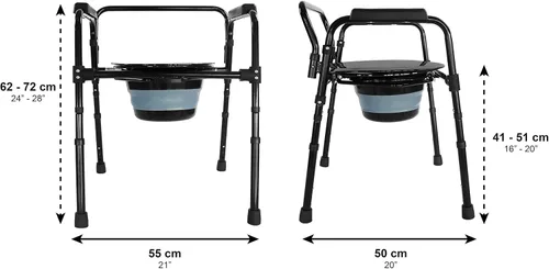 Vista 3 de PEPE Mobility Cómoda 3 en 1 con estructura resistente de soporte de doble barra transversal, silla estable con cubo, capacidad de peso de 300 Negro