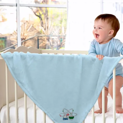 Vista 5 de Fastasticdeals Ropa de cama de guardería Mantas de bebé para niños y niñas Modelo científico Poliéster