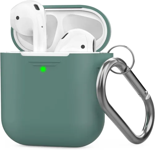 Vista 18 de AhaStyle Funda Protectora de Silicona Mejorada [LED Frontal Visible] Compatible con Apple AirPods 2 y 1 (Negro)