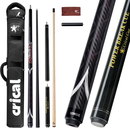 Vista 11 de CRICAL Carbon Fiber Pool Cue Set, Low Deflection, 3-Piece Break Jump Cue CL-01-CL-conjunto
