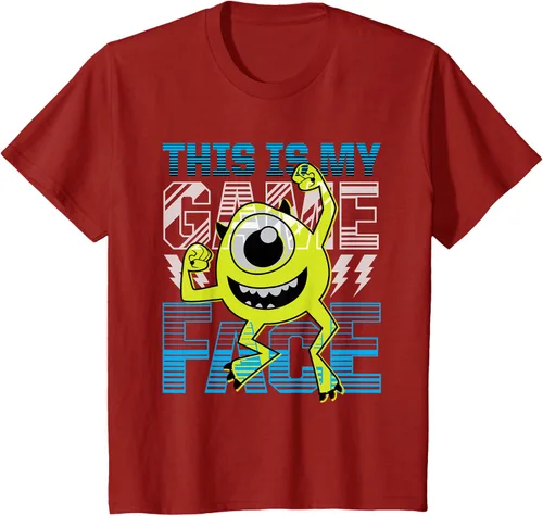 Vista 70 de Disney Pixar Monsters Inc. Mike Wazowski Game Face Camiseta Negro