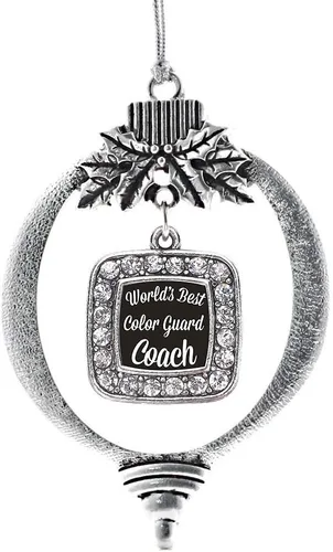 Vista 59 de Inspired Silver - Bon Voyage Cruise Ship Charm Ornamento – Adornos navideños cuadrados de plata con joyas de circonita cúbica