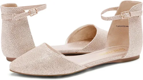 Vista 5 de DREAM PAIRS - Zapados D'Orsay en punta o puntiagudos, casuales, sin estampados, estilo ballet, cómodos, suaves y antideslizantes, para mujer