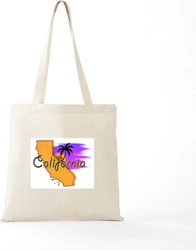 Vista 5 de CafePress California Tote Bag - Bolsa de lona natural, bolsa de compras reutilizable, Caqui