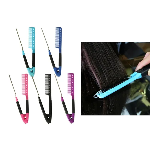 Vista 2 de Peine para enderezar el cabello para el hogar, peine para alisar el cabello, peine rápido para las mujeres