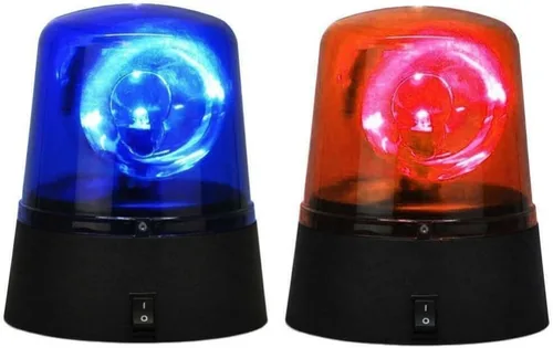 Vista 4 de anso Rotación azul LED policía coche baliza discoteca fiesta DJ lámpara DIY luz de alerta roja (rojo)