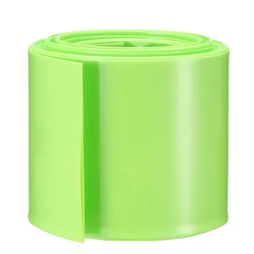 Vista 13 de uxcell Tubería termorretráctil de PVC de 1.969 in de ancho plano para 18650 16.4 ft de longitud, azul
