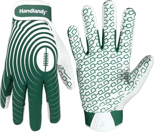 Vista 19 de HANDLANDY Guantes de fútbol para jóvenes, guantes receptores adhesivos para niños, guante de fútbol de súper agarre, mejor regalo para niños y niñas