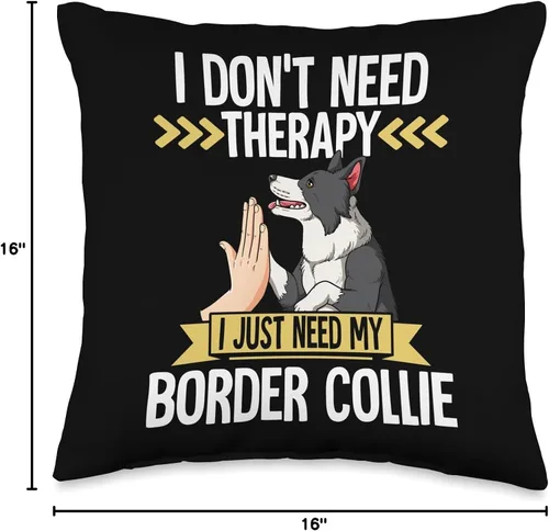 Vista 4 de Border Collie Gift Border Collie - Almohada (16 x 16 pulgadas), multicolor