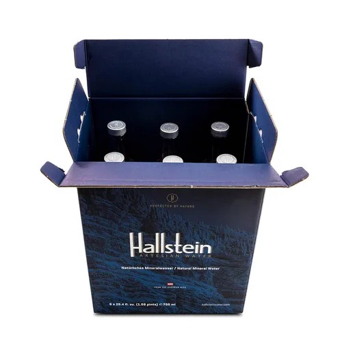 Vista 3 de Hallstein Artesian - Agua calina natural sin gas (no espumosa) 25.4 onzas líquidas (6 botellas de vidrio)