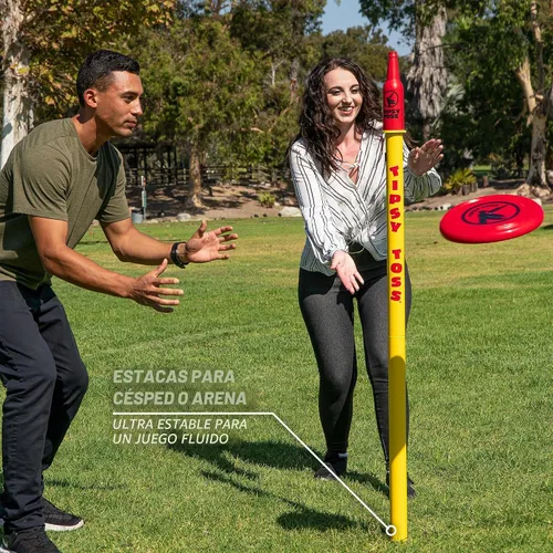 Vista 5 de GoSports Tipsy Toss Game Set - Flying Disc Bottle Drop Yard Game - Choose Pro or Standard