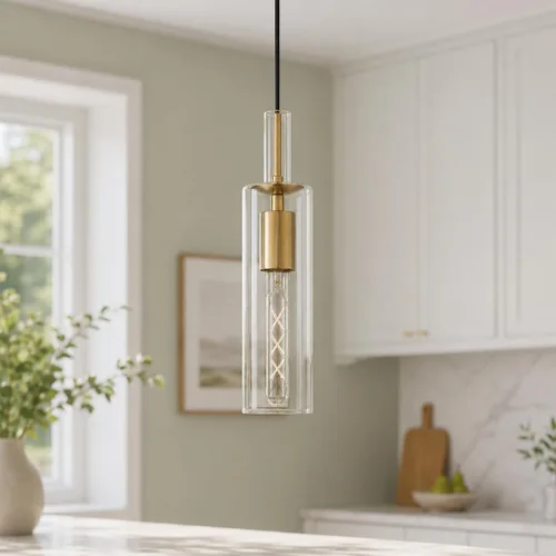 Vista 10 de AUTELO Lámparas Colgantes Modernas, Lámpara Colgante de Vidrio de 1 Luz, Luminarias Colgantes Industriales en Acabado de Metal Negro con Vidrio
