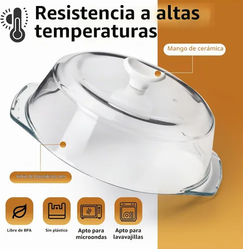 Vista 8 de Nueva cubierta de microondas de vidrio mejorada para alimentos con mango