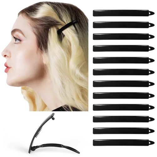 Vista 9 de Juego de 12 pasadores de pelo para mujeres y niñas, pinzas para cabello grueso y fino, accesorios para el cabello no metálicos, agarre