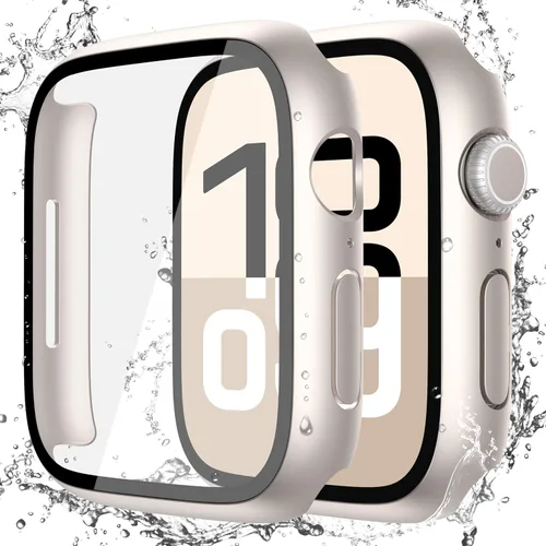 Vista 42 de Misxi Paquete de 2 fundas impermeables con botón diseñadas para Apple Watch Series 3 Series 2 de 38mm, funda rígida de policarbonato anticaídas