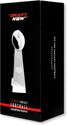 Vista 5 de DRAFT NOW Trofeo de Fantasy Football - 14 PULGADAS Grande - Trofeo Réplica de Cromo Hecho para Campeones de Fantasy Football