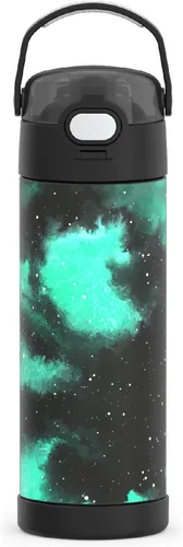 Vista 35 de THERMOS FUNTAINER Botella aislada al vacío de acero inoxidable de 16 onzas con tapa ancha de canalón, MINECRAFT