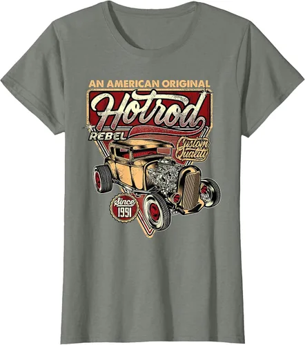 Vista 3 de Camiseta vintage Hot Rod Speed and Power para hombre Asphalt Grey