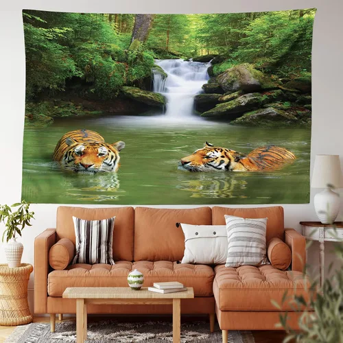 Vista 41 de Ambesonne Tapiz de arte afro, hombre negro fuerte con una corona de trazos impresión de pintura moderna, decoración de tela para colgar en la pared