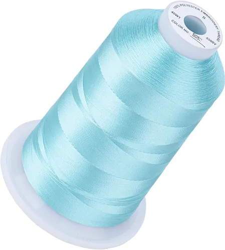 Vista 108 de Simthread 5500 yardas de hilo de bordar, 5000M de alto rendimiento 40WT 100% hilo de poliéster – 170+ colores vívidos, clasificado de alta velocidad