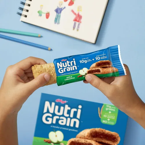 Vista 6 de Barras de Cereales Kellogg 's Nutri-grain (paquete grande manzana, canela, 16 cajas, juego de 3)