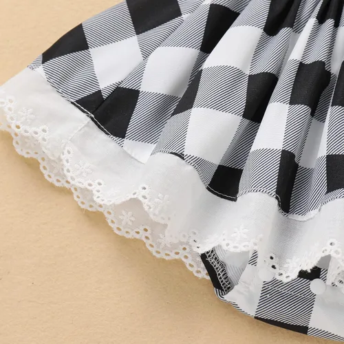 Vista 6 de Vestido de fiesta de Navidad para mujeres y niños y niñas, vestido de tutú a cuadros rojos con capa con capucha, capa y disfraz familiar a juego