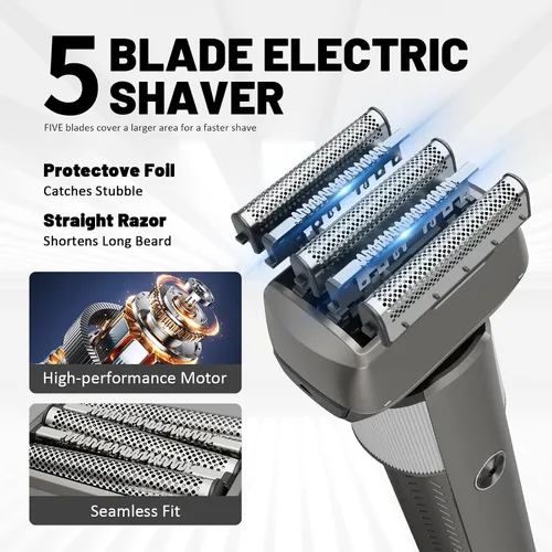 Vista 2 de Afeitadoras de aluminio para hombres, afeitadoras de viaje profesionales, maquinillas de afeitar eléctricas para afeitarse la cara, maquinilla