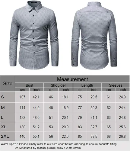 Vista 6 de WULFUL Men's Casual Long Sleeve Dress Shirt Print Cotton Business Button Down Shirts Regular Fit