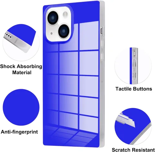 Vista 5 de Funda rectangular compatible con iPhone 15 Neon para mujer, diseño de lujo de fluorescencia brillante, flexible, suave, delgada, de gel de goma TPU