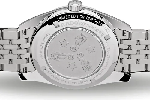 Vista 3 de Rado Golden Horse Reloj automático de acero inoxidable para hombre, Plateado