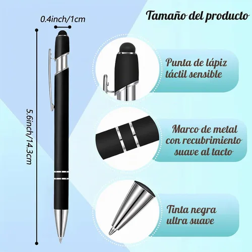 Vista 7 de Bolígrafos personalizados a granel, tinta negra, 6 unidades en 6 piezas en blanco negro