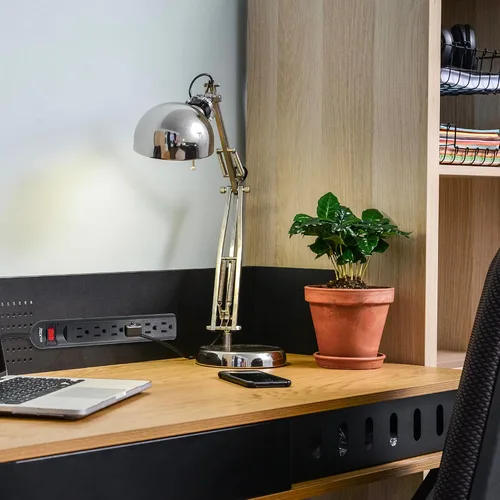 Vista 8 de Regleta de protección contra sobretensiones de 6 salidas con cable de extensión de 25 pies de largo, negro, certificación ETL/estándar UL