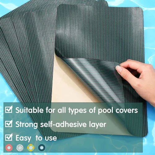 Vista 5 de Kit de parches para cubierta de seguridad para piscina, kit de reparación de cubierta de seguridad para piscina, parche autoadhesivo de malla verde
