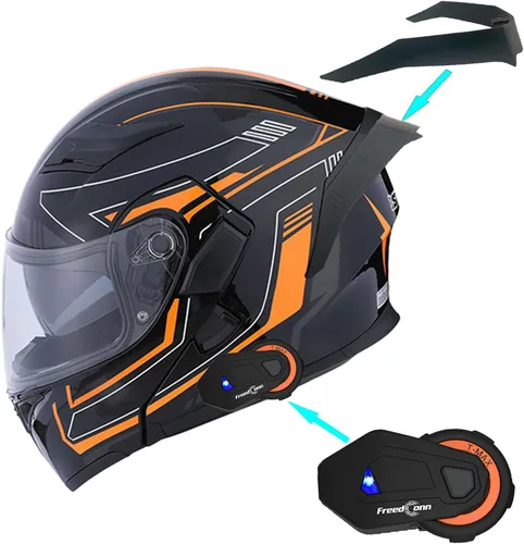 Vista 15 de 1Storm Casco modular de cara completa para motocicleta con doble visera abatible, protector solar: HB89