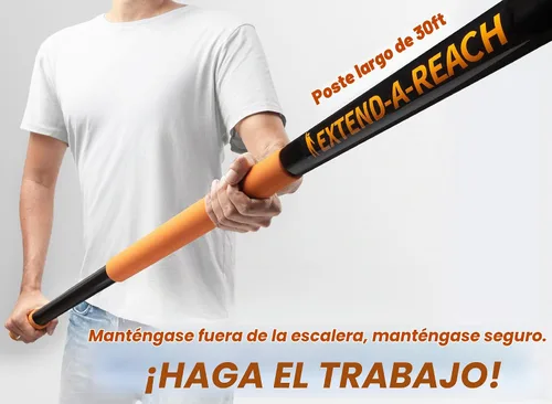 Vista 2 de Kit de plumero de alto alcance de 36 pies con poste de extensión de 5-30 pies para techo alto