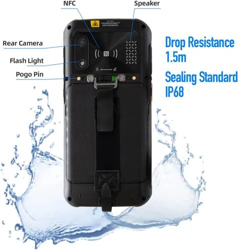 Vista 6 de Android 11 escáner de código de barras portátil portátil, escáner PDA de 5.5 pulgadas, con captura de datos de código de barras 1D 2D Honeywell