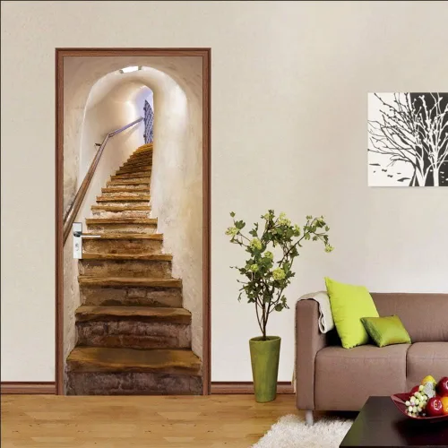 Vista 116 de Calcomanías 3D para puerta, murales para despegar y pegar, papel tapiz de caballo, calcomanías autoadhesivas extraíbles de PVC, impermeable, póster