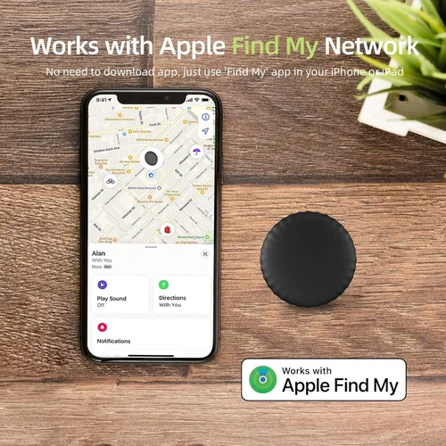 Vista 2 de Localizador de llaves, rastreador de equipaje, etiqueta Bluetooth para rastreador de llaves compatible con Apple Find My Keys con batería