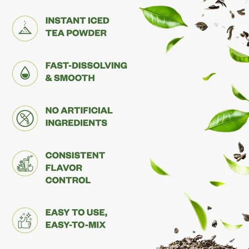 Vista 3 de Purisure Polvo de té negro instantáneo sin azúcar, hecho de hojas de té reales, sin sabor a limón, sin azúcar, cero calorías, se disuelve en agua