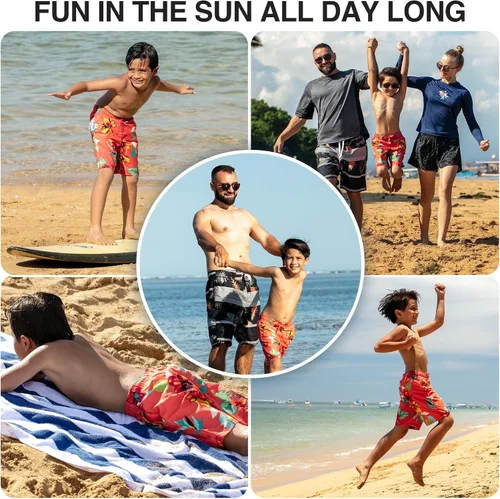 Vista 21 de Kanu Surf Traje de baño Yolo de secado rápido UPF 50+ para niños