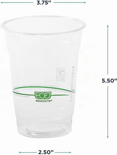 Vista 3 de ECO PRODUCTS GreenStripe - Vasos fríos desechables transparentes, 16 onzas