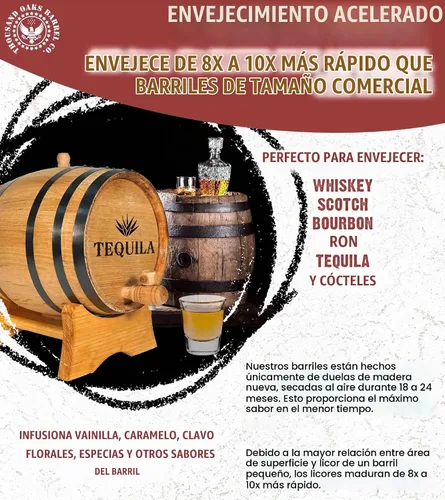 Vista 3 de Dispensador del barril del envejecimiento del tequila de 1 litro, mini