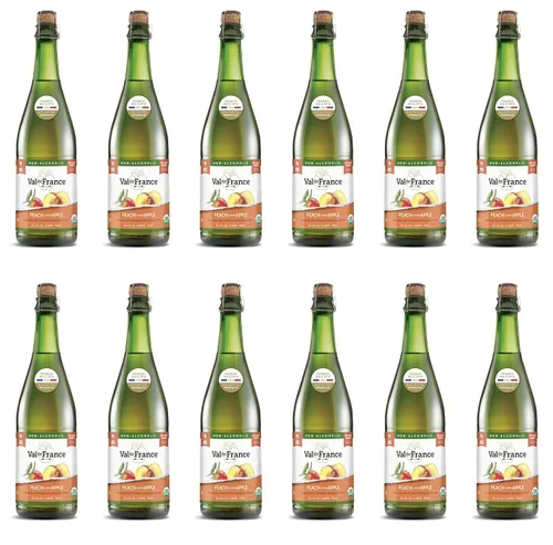 Vista 8 de Val de France, Jugo espumoso Kosher sin alcohol, reducido en calorías, orgánico y OU Kosher (manzana), 25.4 onzas líquidas (1 botella)