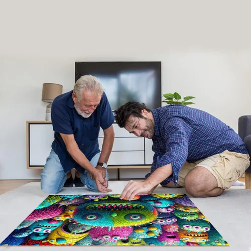 Vista 6 de HUADADA Rompecabezas de 1000 piezas para adultos, criaturas coloridas, rompecabezas para adultos y niños, juegos educativos de 1000 piezas