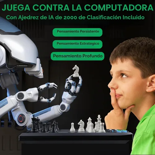 Vista 2 de Tablero de ajedrez electrónico Talking Chess Academy, tablero de ajedrez inteligente con sistema de enseñanza de voz, juego de ajedrez